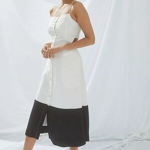 NWT Anthropologie Maeve Colorblocked Contrast Midi Dress Size Small